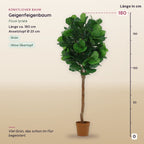 Künstlicher Geigenfeigenbaum (Ficus lyrata) – Maße, ca. 180 cm