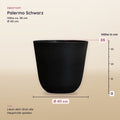 Übertopf Palermo Schwarz – Maße, Ø 40 cm