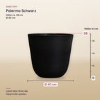 Übertopf Palermo Schwarz – Maße, Ø 40 cm