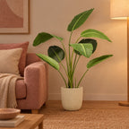 Künstliche Paradiesvogelblume (Strelitzia) – Raumbild, ca. 120 cm, im Übertopf Capi Nature Groove, Beige, Übertopf nicht enthalten