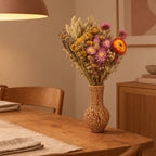 Trockenblumen-Strauß »Field« Bunt, ca. 60 cm – Raumbild in der Vase »Boa« aus Keramik, Größe M, ca. 39 cm, Braun, Vase nicht enthalten