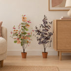 Künstliches Eukalyptus-Duo Bunt und Lila (Eucalyptus) – Raumbild, alle Teile zusammen