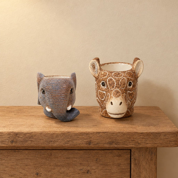 Übertopf-Duo Elefant und Giraffe