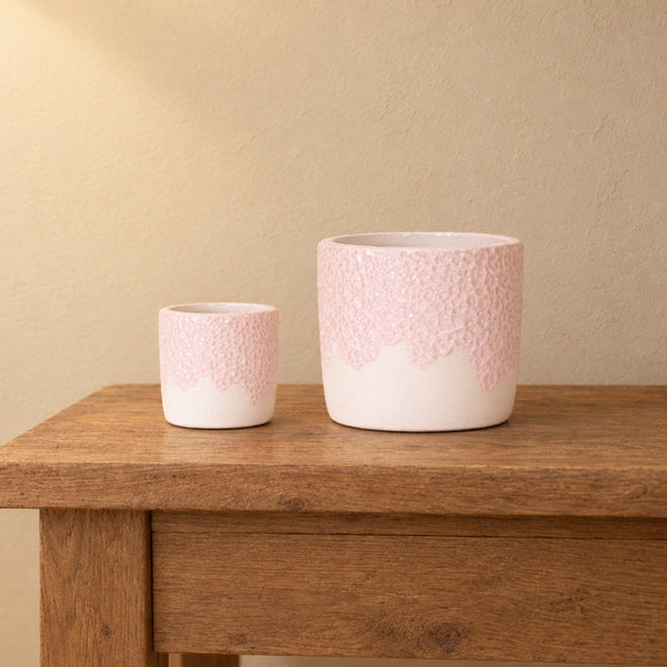 Übertopf Kolibri Home Bloom Rosa, Set aus 2 Übertöpfen, Ø 6 und 12 cm