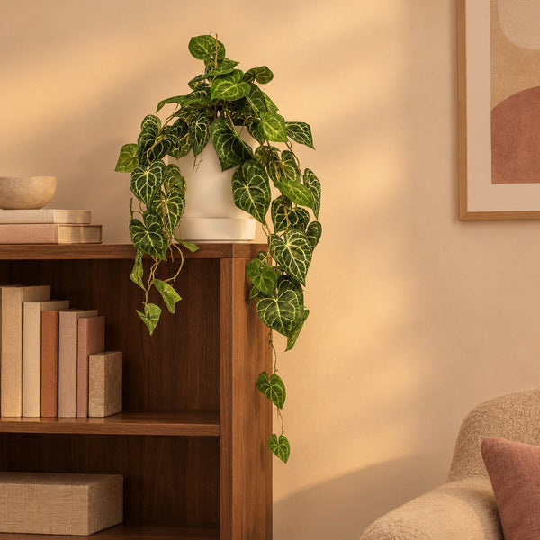 Künstliches Anthurium als Hängepflanze (Anthurium clarinervium), Länge ca. 80 cm
