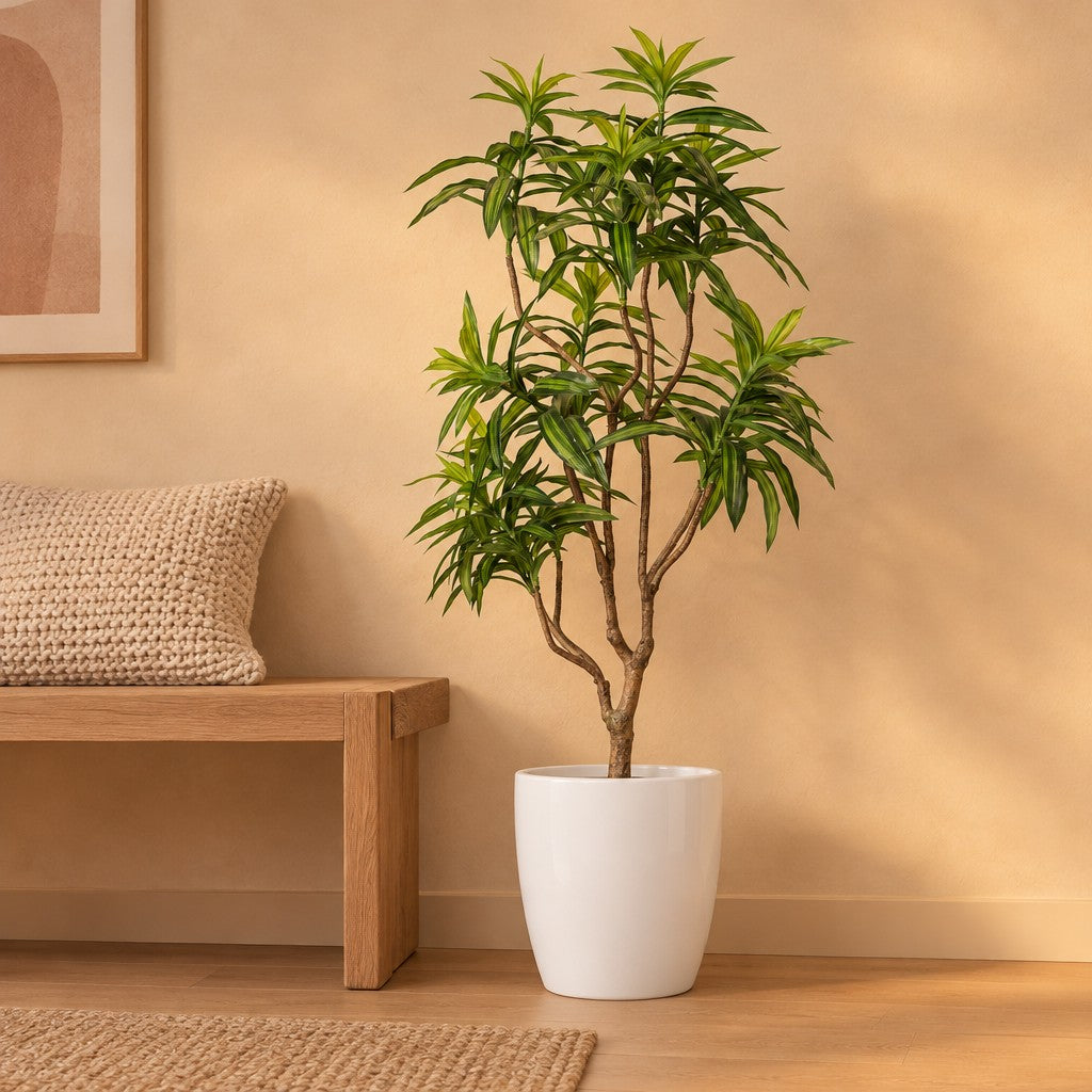 Künstlicher Drachenbaum (Dracaena) – Raumbild, ca. 130 cm, Übertopf nicht enthalten