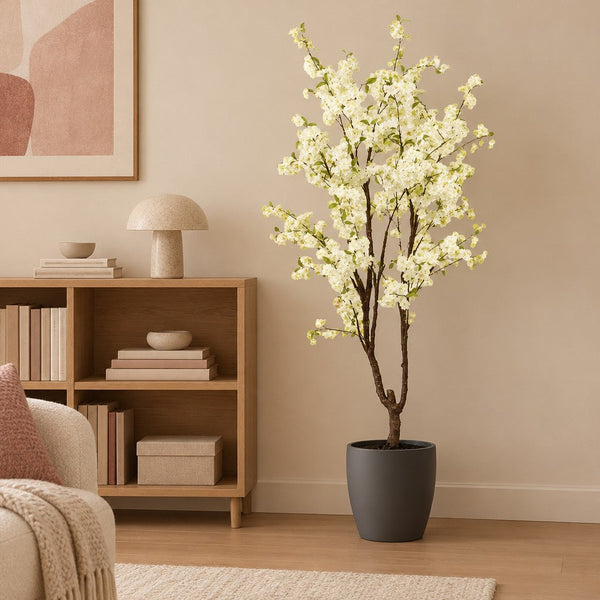 Künstlicher Kirschblütenbaum Weiß (Prunus), Höhe ca. 210 cm