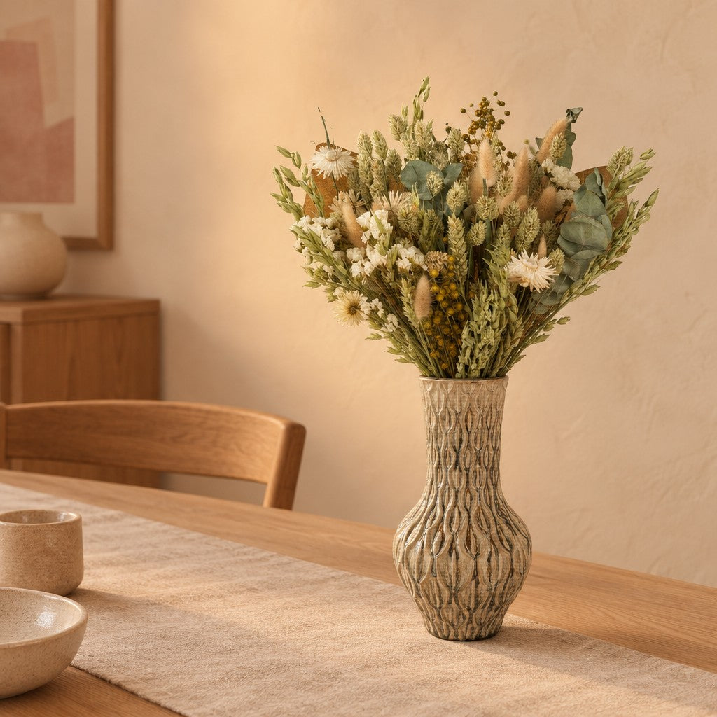 Trockenblumen-Strauß »Classic« Natur, ca. 60 cm – Raumbild, Vase nicht enthalten