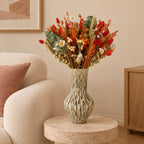 Trockenblumen-Strauß »Classic« Orange, ca. 60 cm – Raumbild, Vase nicht enthalten