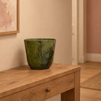 Übertopf Palermo Marmoroptik Grün – Raumbild, Ø 27 cm