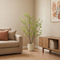 Übertopf Capi Nature Groove, Beige – Raumbild, so könnte es aussehen: mit Künstliche Prachtglocke (Enkianthus) (separat erhältlich), Pflanze nicht enthalten, Ø 25 cm