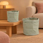 Pflanzbeutel Jade, Set aus 2 Pflanzbeuteln, Ø 18 und 22 cm – Raumbild, alle Teile des Sets zusammen