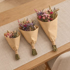 Trockenblumen-Strauß »Field« Rosa, Set aus 3 Sträußen, Höhe ca. 35 / 50 / 60 cm – Raumbild, alle Teile des Sets zusammen