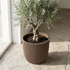 Übertopf Capi Nature Groove, Ø 25 cm, Warm Taupe – Ansicht 5