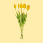 Kunsttulpen-Strauß Gelb, Real Touch, 5 Stiele, ca. 42 cm, Produktfoto
