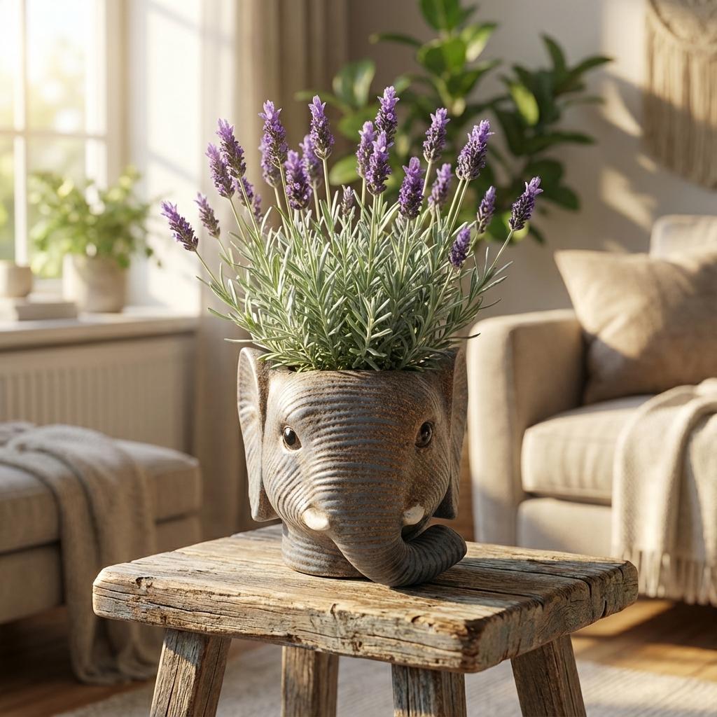 Übertopf Elefant Grau, ca. 12 cm – Ansicht 4