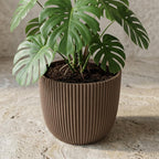 Übertopf Capi Nature Groove, Ø 22 cm, Warm Taupe – Ansicht 5