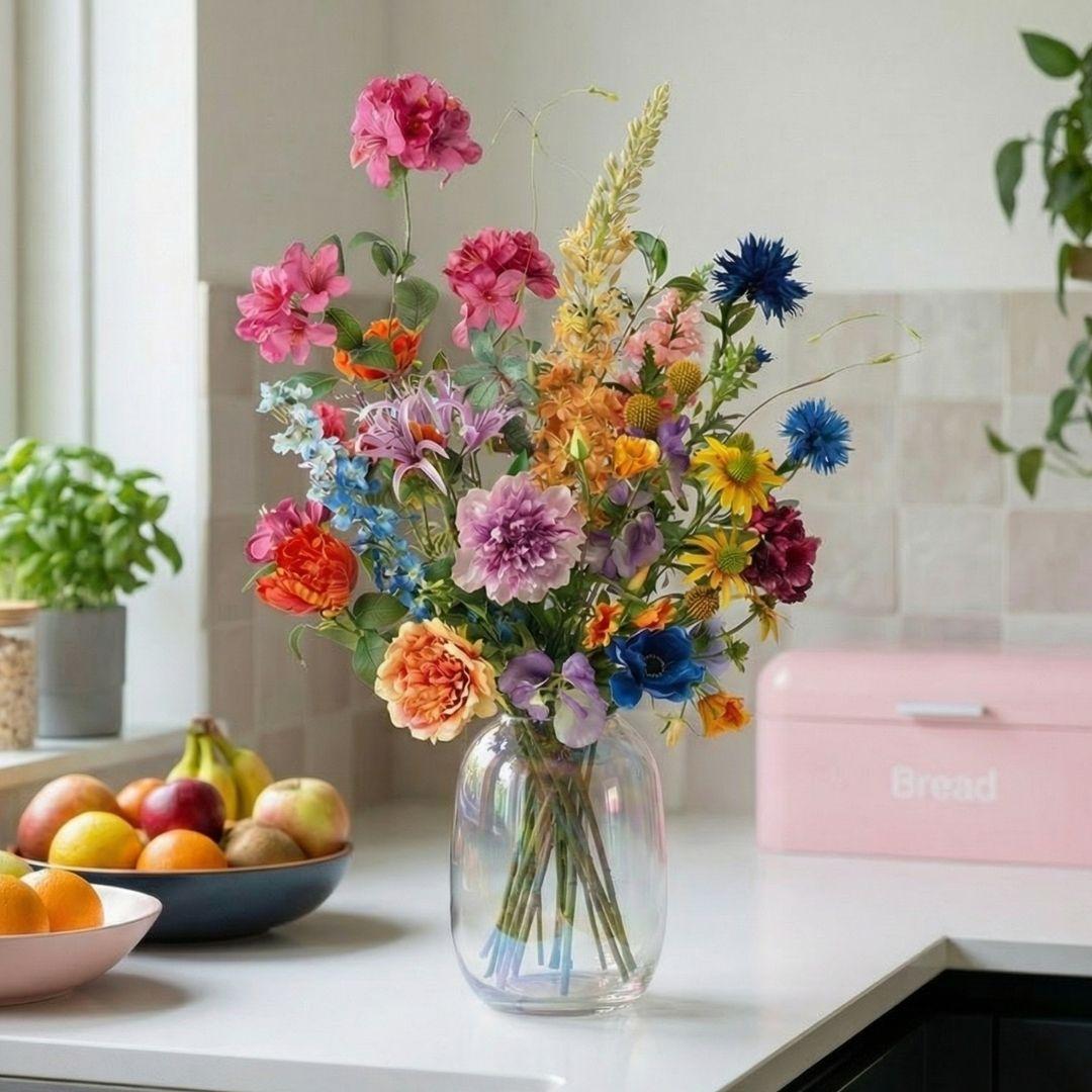 Kunstblumen-Strauß »Summer Garden Deluxe« Bunt, ca. 100 cm – Ansicht 5