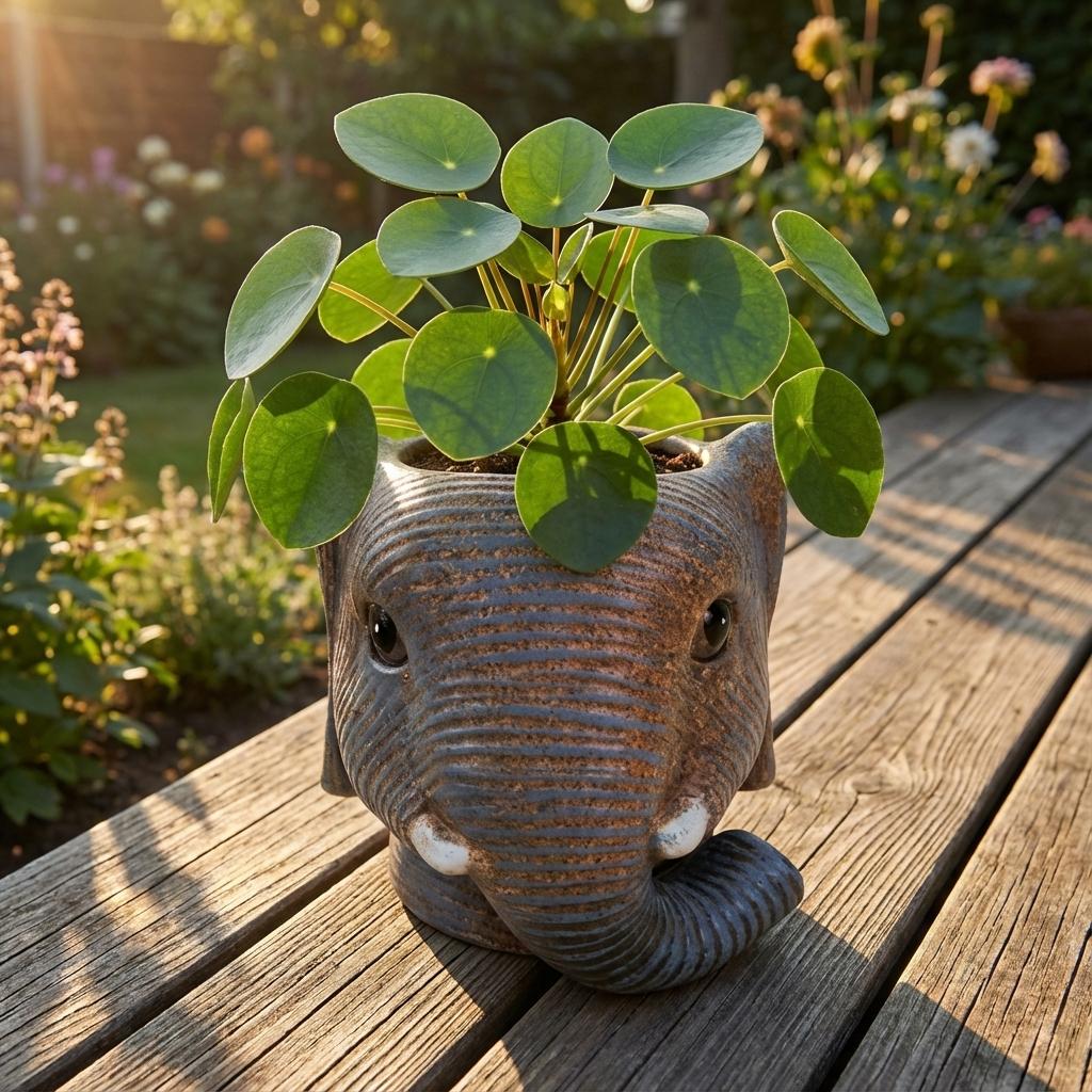 Übertopf Elefant Grau, ca. 12 cm – Ansicht 5