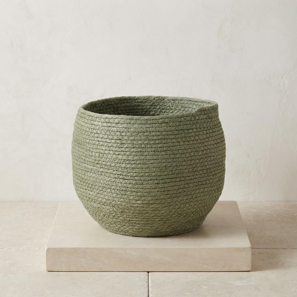 Pflanzkorb Jorck Salbeigrün, Ø 26 cm – Detailansicht