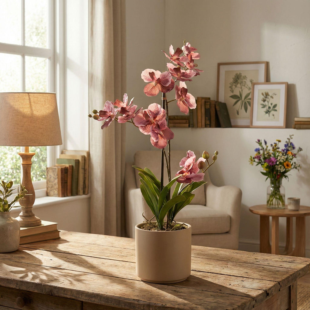 Künstliche Vanda-Orchidee, Altrosa, ca. 60 cm – Ansicht 5