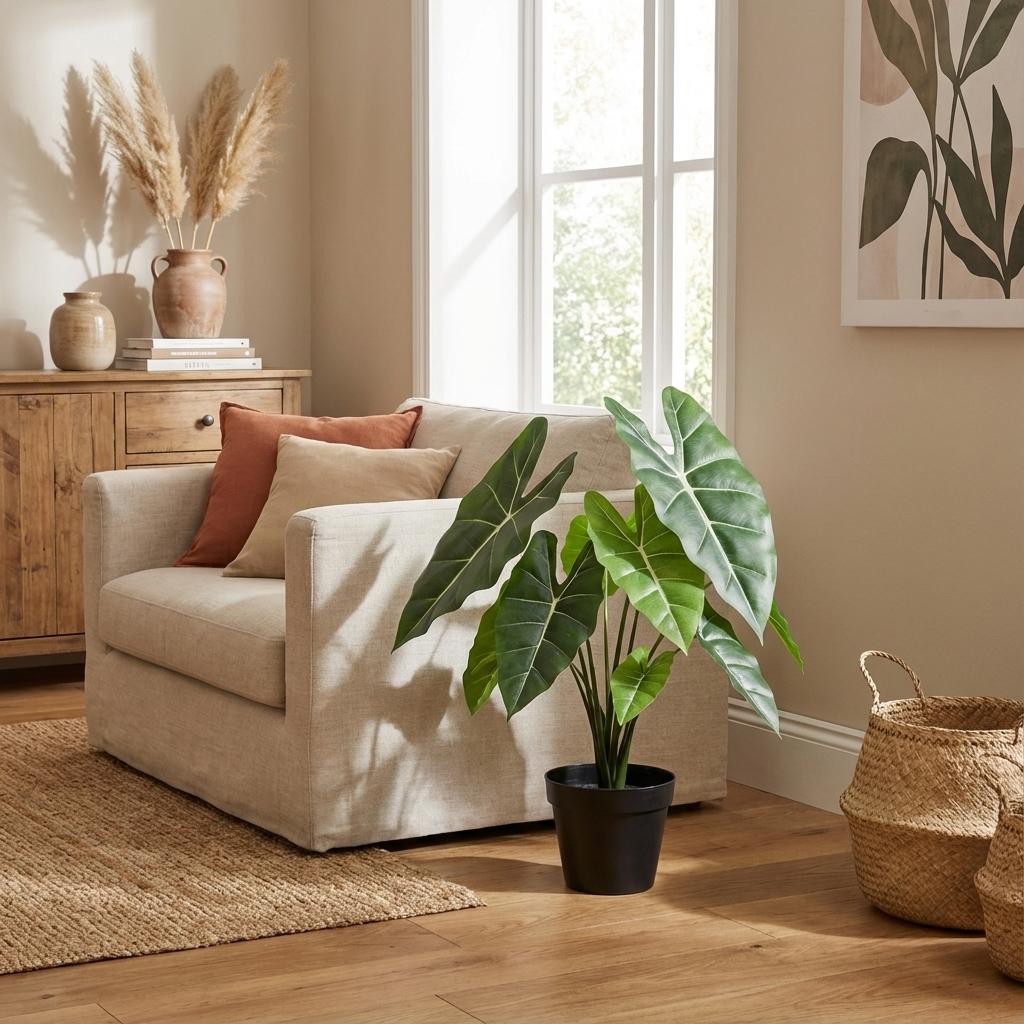 Künstliche Alocasia Polly, ca. 40 cm – Detailansicht