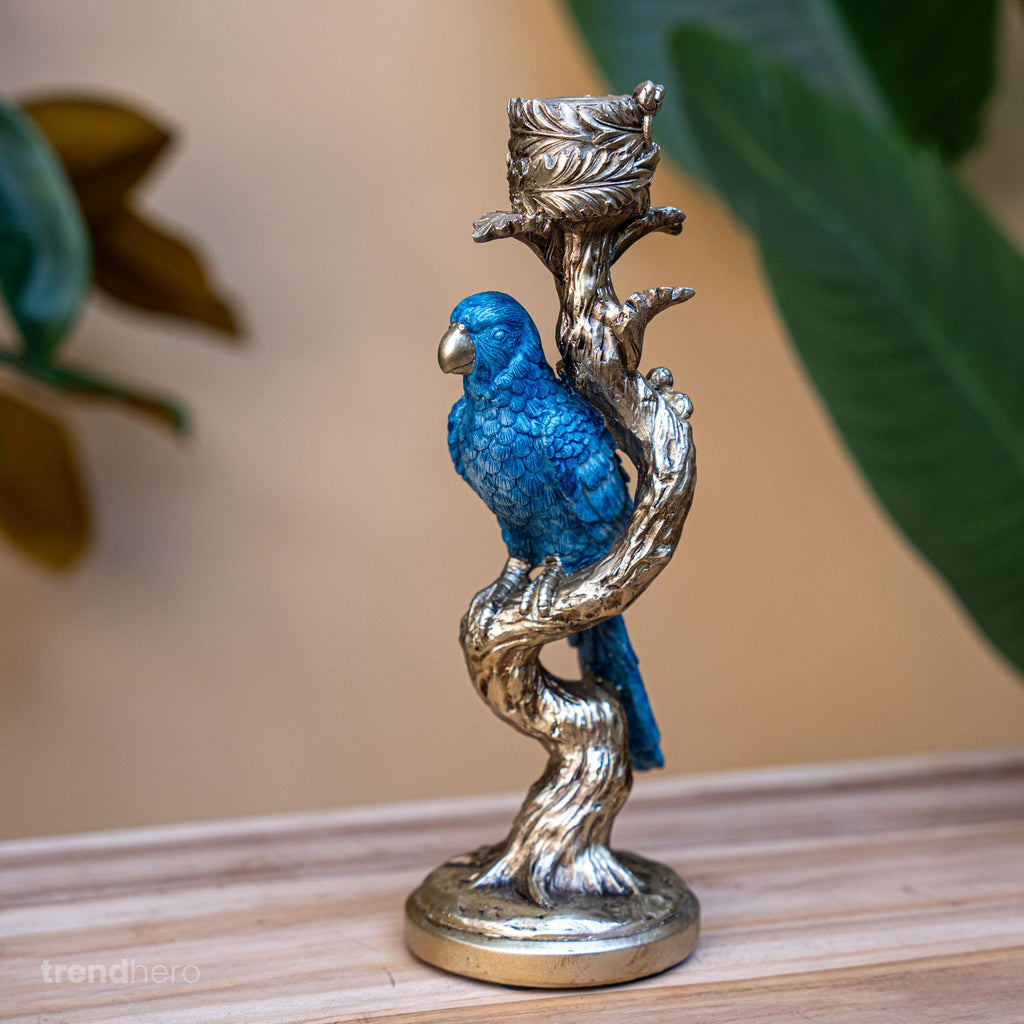 Kerzenhalter-Duo Blaue Vögel