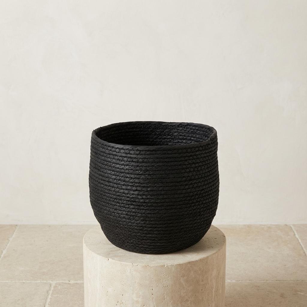 Pflanzkorb Jorck Schwarz, Ø 26 cm – Detailansicht