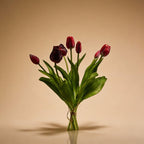 Kunsttulpen-Strauß Dunkelrot, Real Touch, 7 Stiele, ca. 42 cm – weitere Ansicht