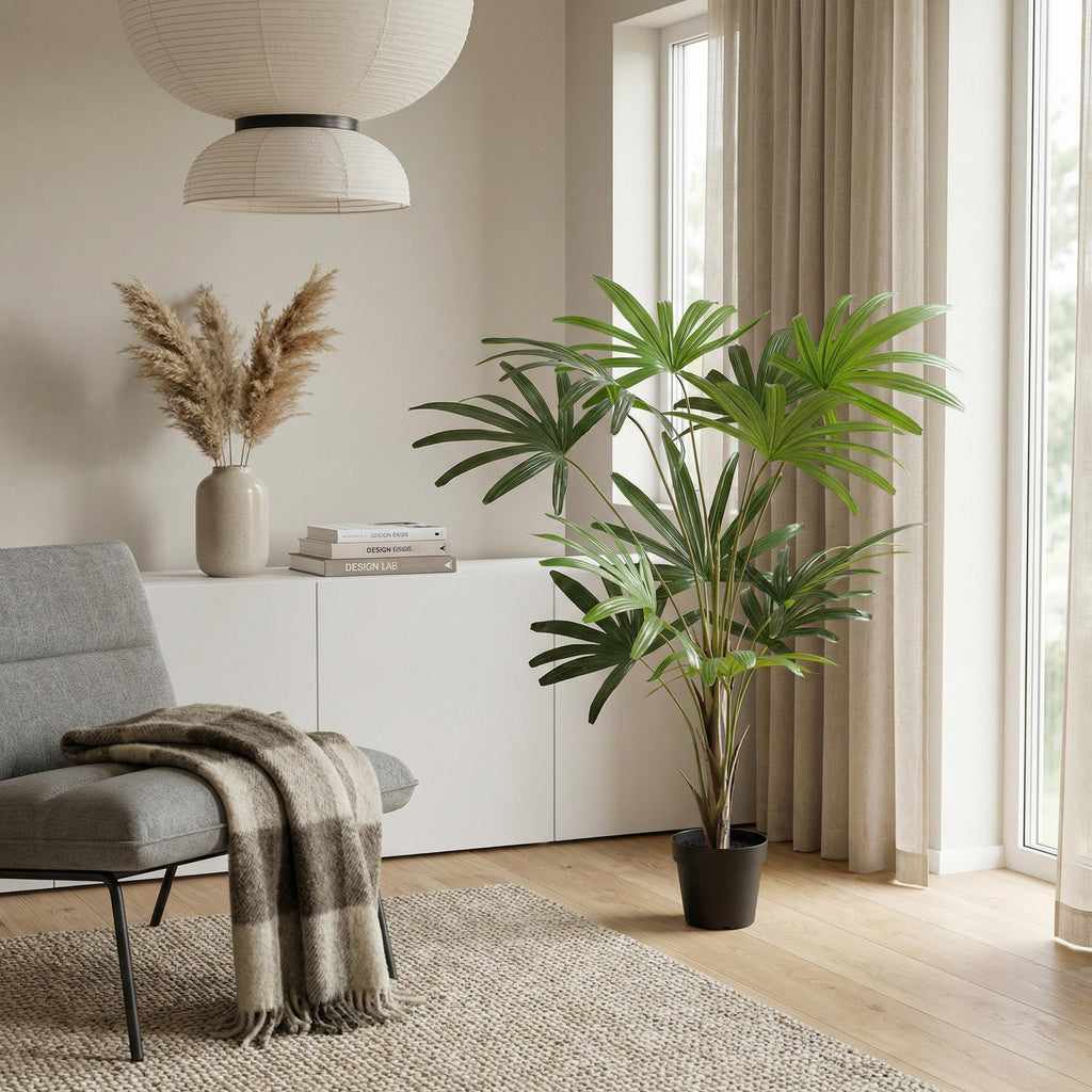 Kunst-Steckenpalme Rhapis Excelsa, ca. 120 cm – weitere Ansicht