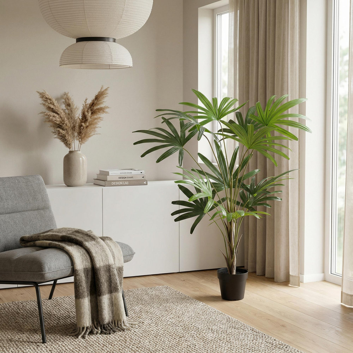 Kunst-Steckenpalme Rhapis Excelsa, ca. 120 cm – weitere Ansicht