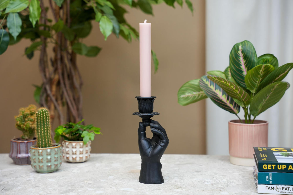 Kerzenhalter Hand Schwarz, ca. 20 cm – Detailansicht