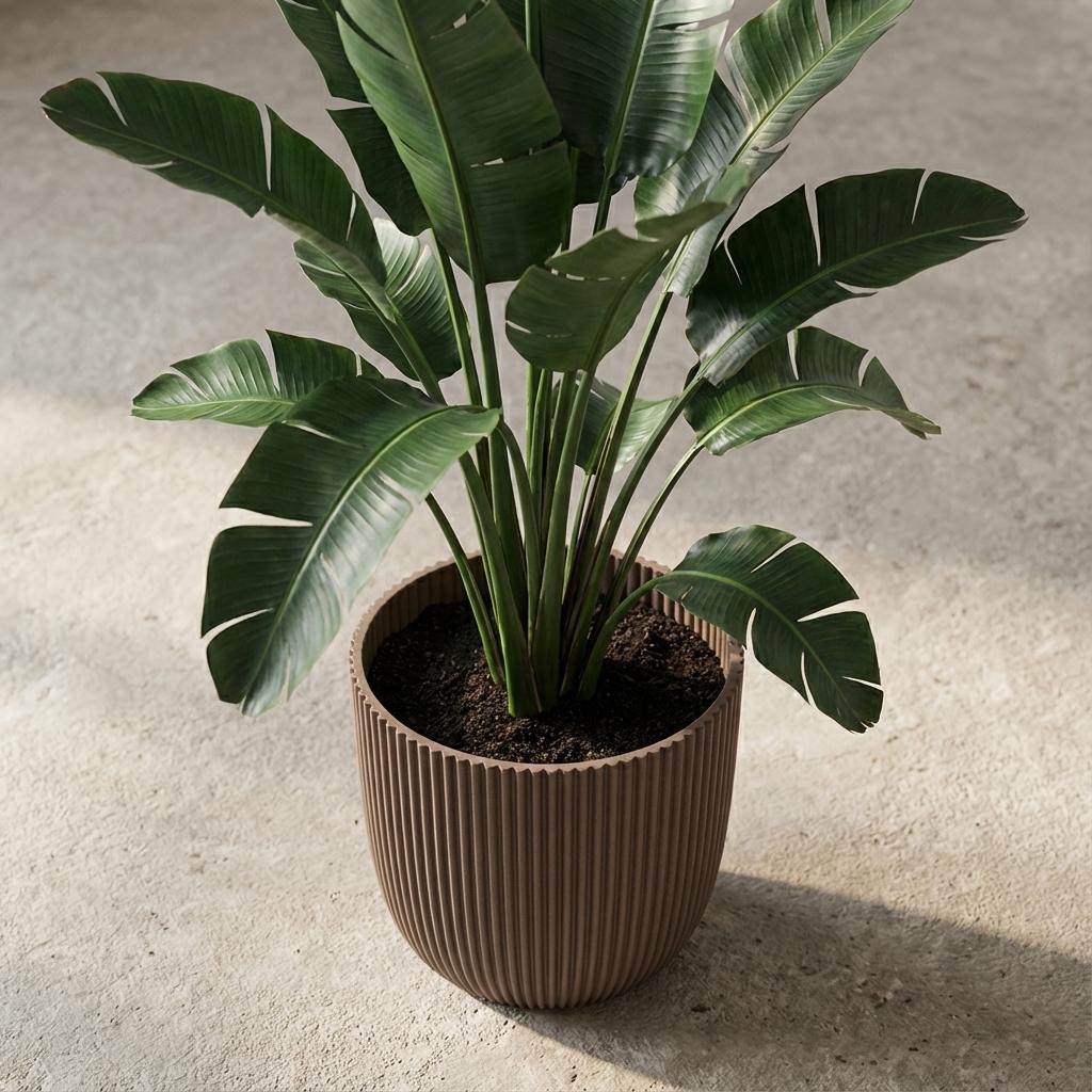 Übertopf Capi Nature Groove, Ø 25 cm, Warm Taupe – Ansicht 4