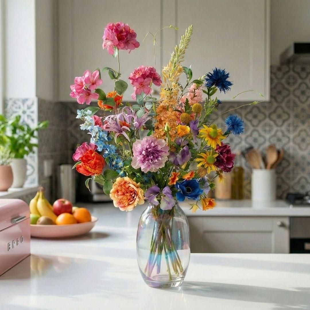 Kunstblumen-Strauß »Summer Garden Deluxe« Bunt, ca. 100 cm – Produktfoto