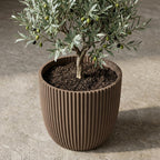 Übertopf Capi Nature Groove, Ø 22 cm, Warm Taupe – Ansicht 6
