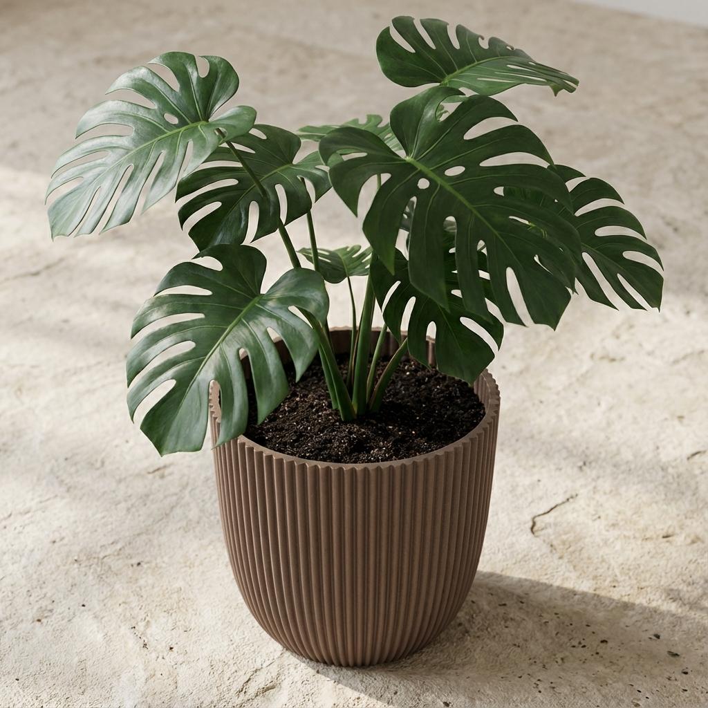 Übertopf Capi Nature Groove, Ø 17 cm, Warm Taupe – Ansicht 5