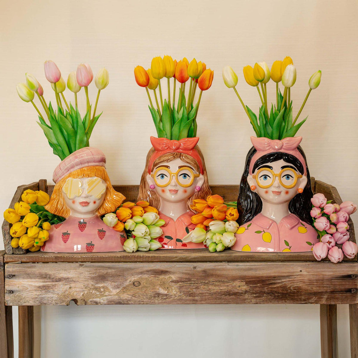 Kunsttulpen-Strauß Gelb, Real Touch, 5 Stiele, ca. 42 cm – weitere Ansicht