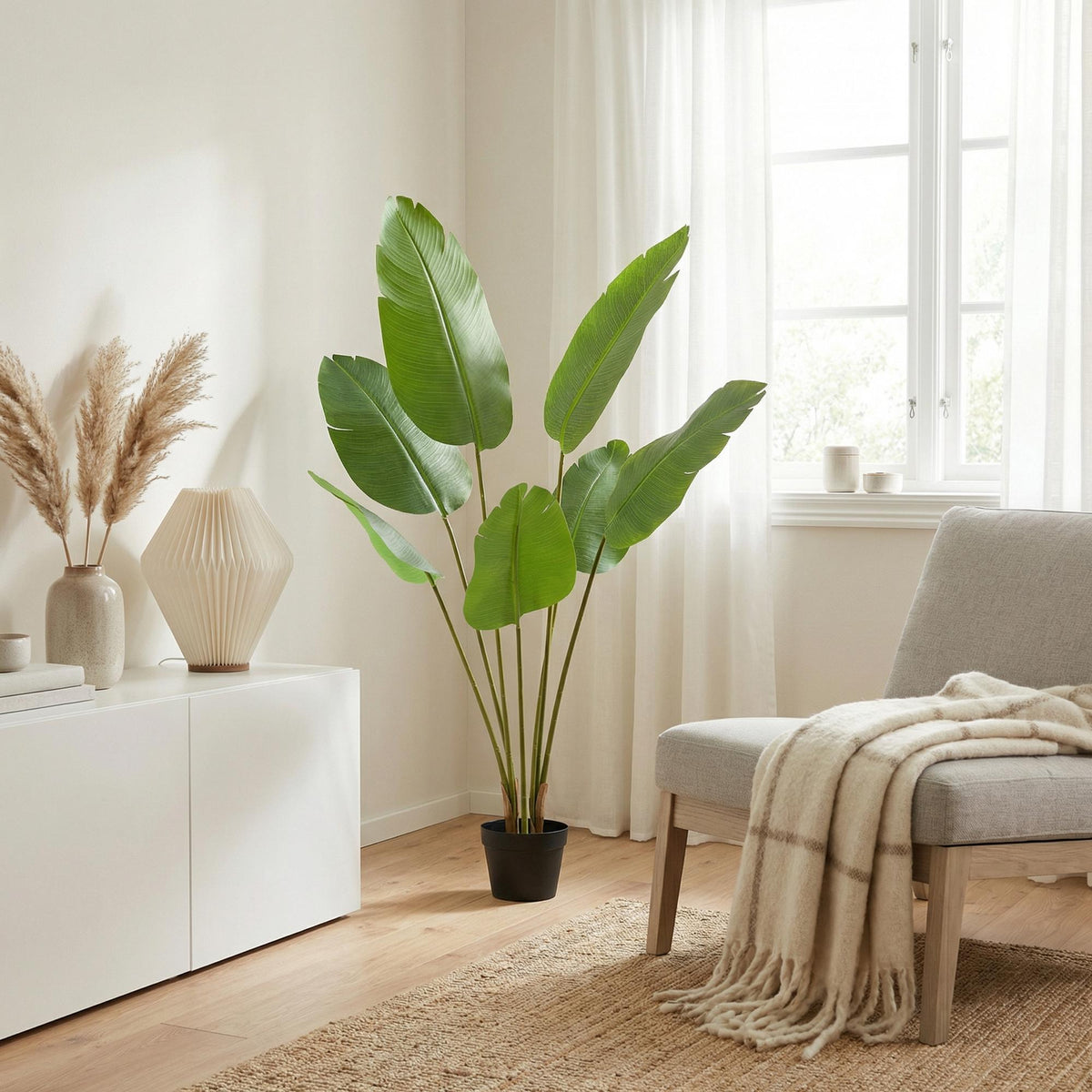 Künstliche Strelitzia Nicolai, ca. 135 cm – Detailansicht