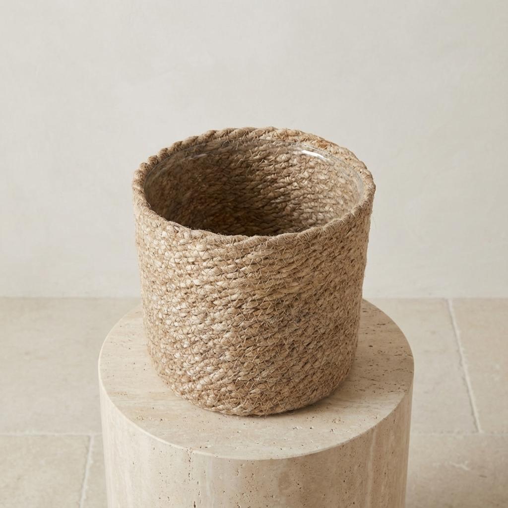 Pflanzkorb Natur, Ø 14 cm – Detailansicht